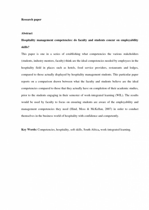 Sample Abstract For Research Paper Apa