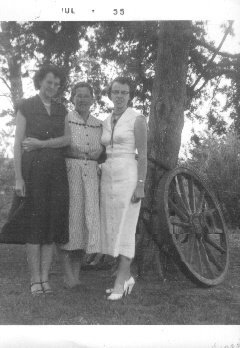 Gail Martin, Melba Harlan, and Carol Garriott in 1955. The McGhee Sisters, all grown up.