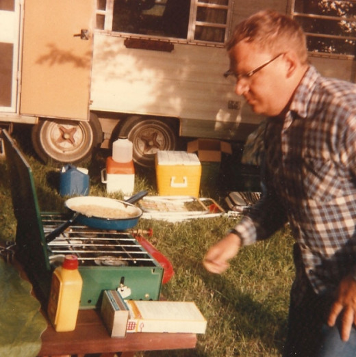 Larry enjoyed camping