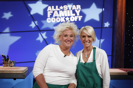 [Photo: JDRF.org] -- Chef Anne Burrell and sister Jane Burrell-Uzcategui supporting JDRF on the set of Food Network's All Star Family Cook-Off.