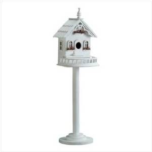 Victorian House Free Standing Fancy Feeder Bird House on Pole