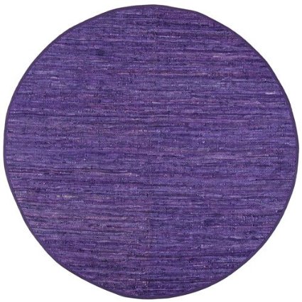 Large Round 6 X 6' Purple Leather Rug