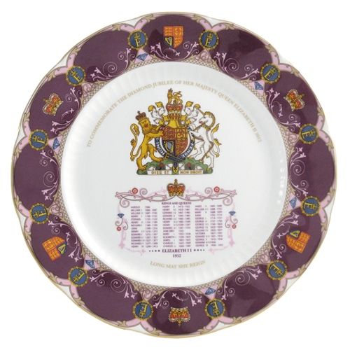 Aynsley Diamond Jubilee Queen Elizabeth II Crown Plate