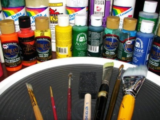 Use an assortment of colors and brushes.