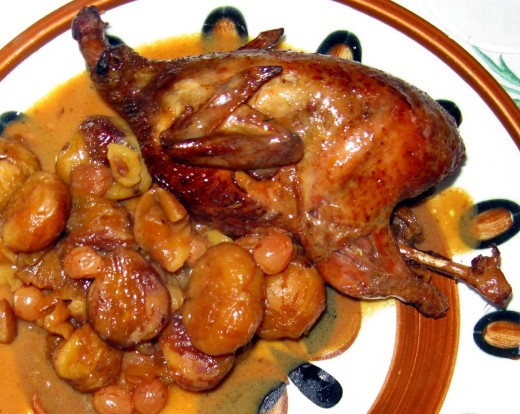 Honey Roasted Quails With Chestnuts