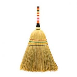 a striped natural straw broom from Alice Supply