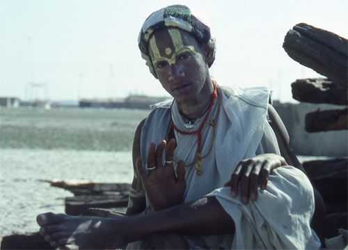 A devotee at the Kumbh Mela.