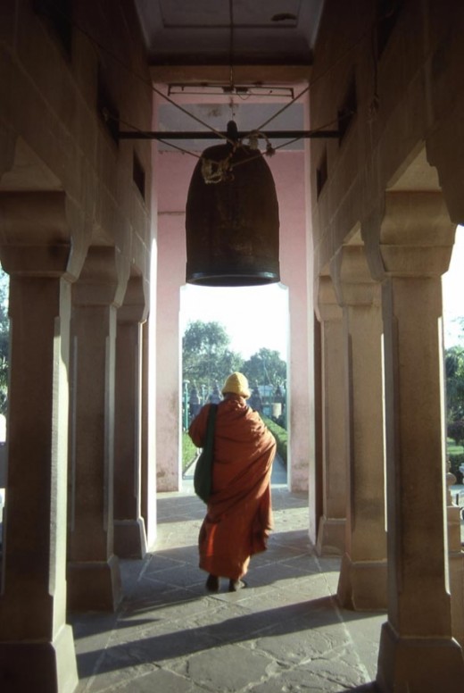 This was shot at Mulagandhakuti Vihara, a Buddhist temple located in Sarnath, Uttar Pradesh, India. Sarnath is the historic city where the Buddha gave his first lecture after becoming enlightened.