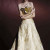A beautiful A-line gown with origami detailing on the bodice by Bibi Bridal House A beautiful A-line gown with origami detailing on the bodice by Bibi Bridal House