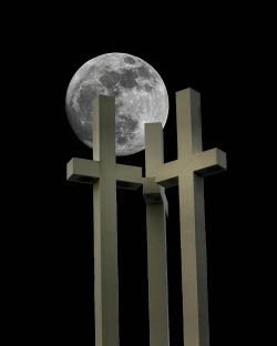 Moon and Three Crosses