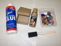 Materials for making a jeweled trinket box