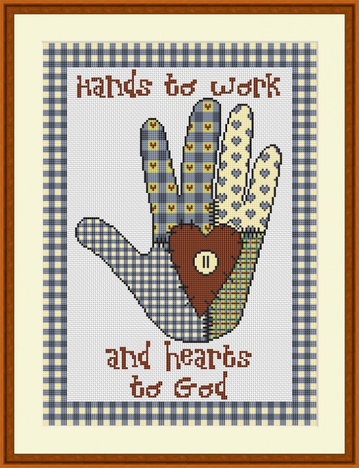 Picture Credit  'Hands to Work'  - designed by the Author, faeriesong, for celtic-cross-stitch.com