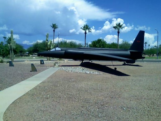 U-2 Spy Plane on static display at Davis-Monthan AFB in Tucson, AZ (photo copyright 2008 by Chuck Nugent)