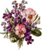 image of organic violets,  pansies and other flowers to use in green crafts