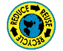 image of reduce reuse recycle to help the earth sign