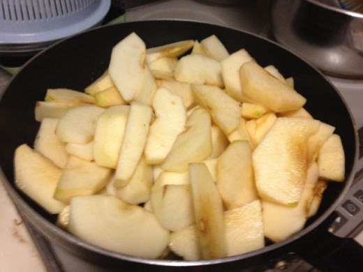 Saute the apples until almost tender, about 15 minutes,.