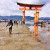 During low tide, you can walk up to the torii gate. This was around 10 AM.