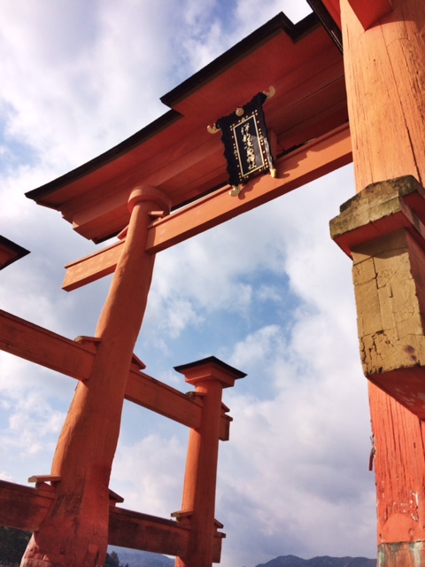 The grand torii gate up close.