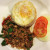 Gai Pad Gaprao, spicy ground meat stir-fried with Thai basil and chilis with rice and fried egg. One of my favorite Thai dishes.