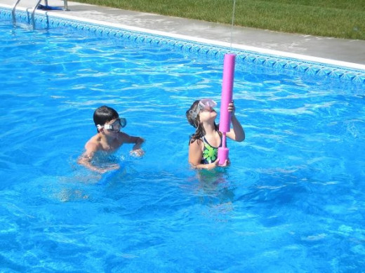 Grandchildren shooting water in the air....normally it is shot at each other :)