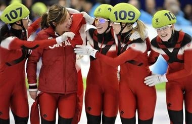 Tania Vincent, Kalyna Roberge, Marianne St. Gelais, Jessica Gregg - 3000m Relay Speed Skating.