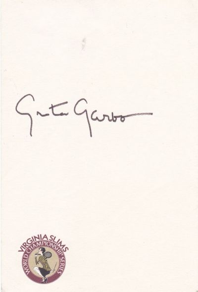 Greta Garbo Autograph Sent to Met by Lilian Gish