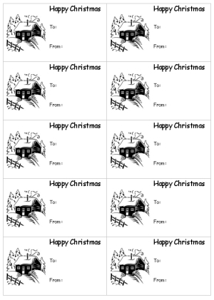 printable christmas gift tags bw