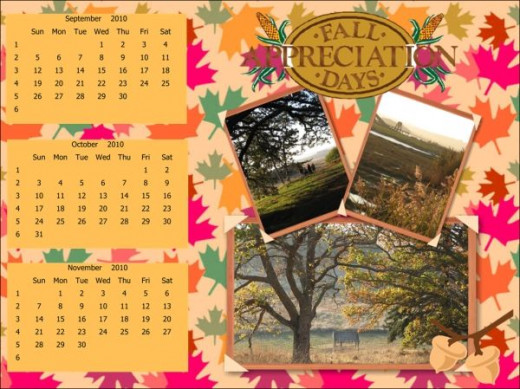Fall calendar template