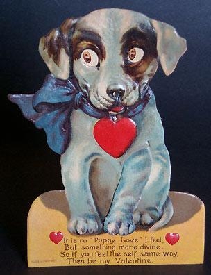 1920's Mechanical Puppy Valentine