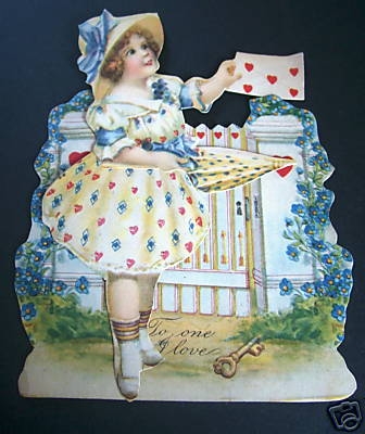 1920's Valentine of a Girl in a Fancy Dress