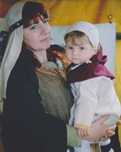 Medieval woman and child in Belgium