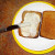 5) When the toast is complete, put mayonnaise on one side of one slice of bread.