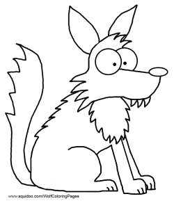 Cartoon Wolf Coloring Page