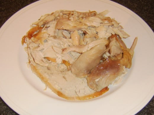Leftover turkey breast and body meat