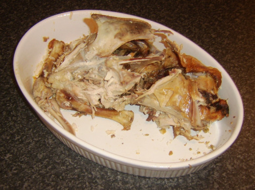 Turkey carcass picked free of meat