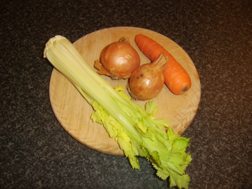 Vegetable ingredients for turkey broth