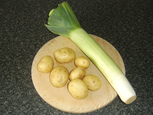 Leek and potatoes for soup