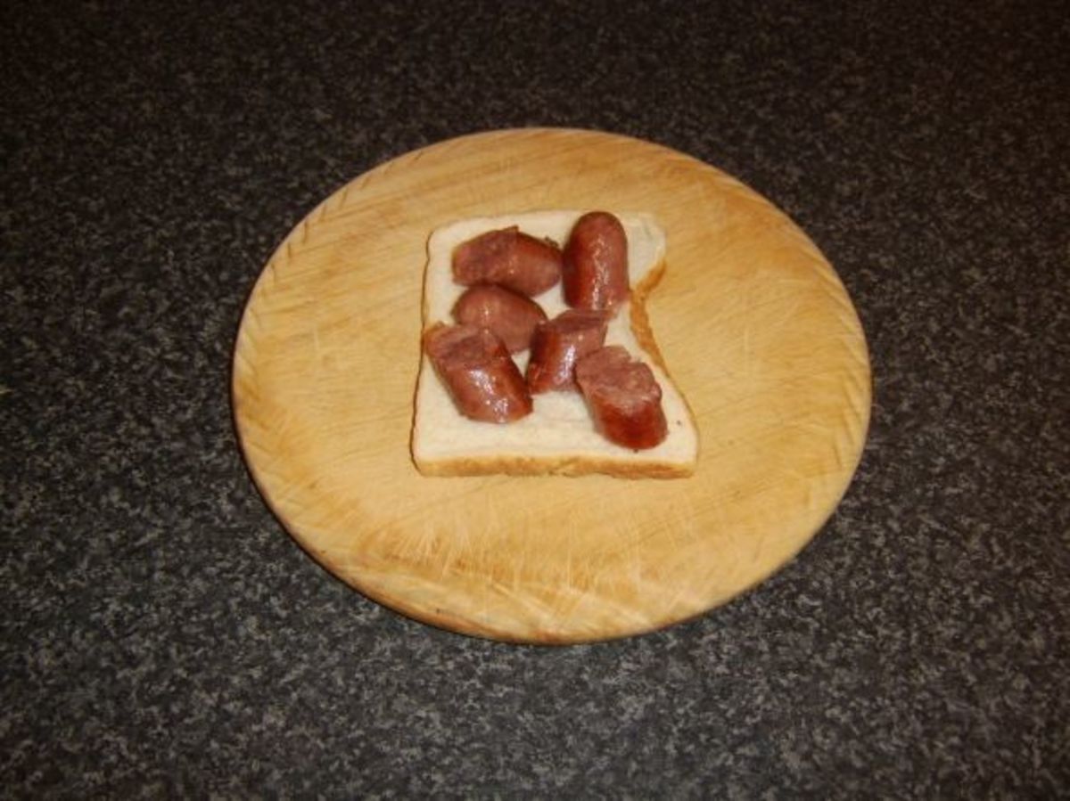 Sausages are first to be placed on bread