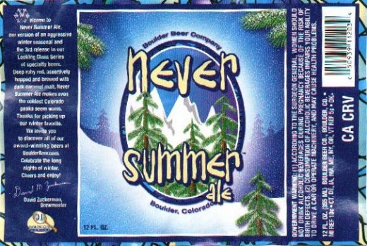 The winter seasonal, "For the drinking town with a skiing problem."  (image from: www.beerme.com)