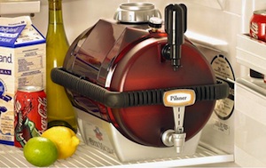 The Brewmaster Beer Machine takes up about as much room as a six-pack of beer in the fridge