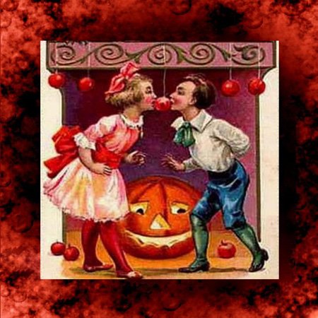Vintage Art Bobbing for Apples Garden Flag