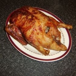 Oven roasted whole duck