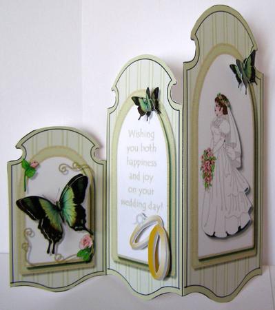 Butterfly trifold wedding card