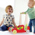 Hape Eco Push and Walk Activity Wagon - Brightly colored red push cart to fill with favorite toys and carry around the house. Little girls can pretend to take their baby doll toy for a walk just like mom. Handles have a cute blue and orange worm pain Hape Eco Push and Walk Activity Wagon - Brightly colored red push cart to fill with favorite toys and carry around the house. Little girls can pretend to take their baby doll toy for a walk just like mom. Handles have a cute blue and orange worm pain