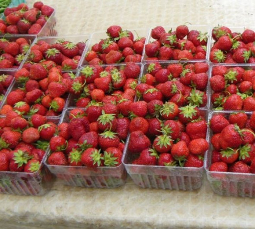 Strawberries are another one of my favorite finds at the farmers market.