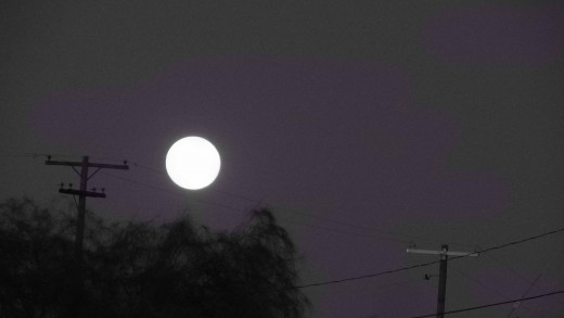 Full Moon with Purple Sky