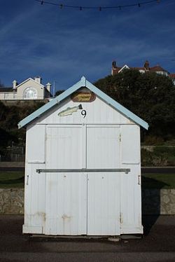 Beach hut on Felixstowe beach