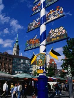 Maypole on Viktualienmarkt, Munich-