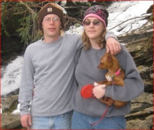 John, me and Lexie hiking at Cascade Falls
