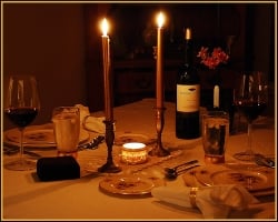 romantic candlelight dinner